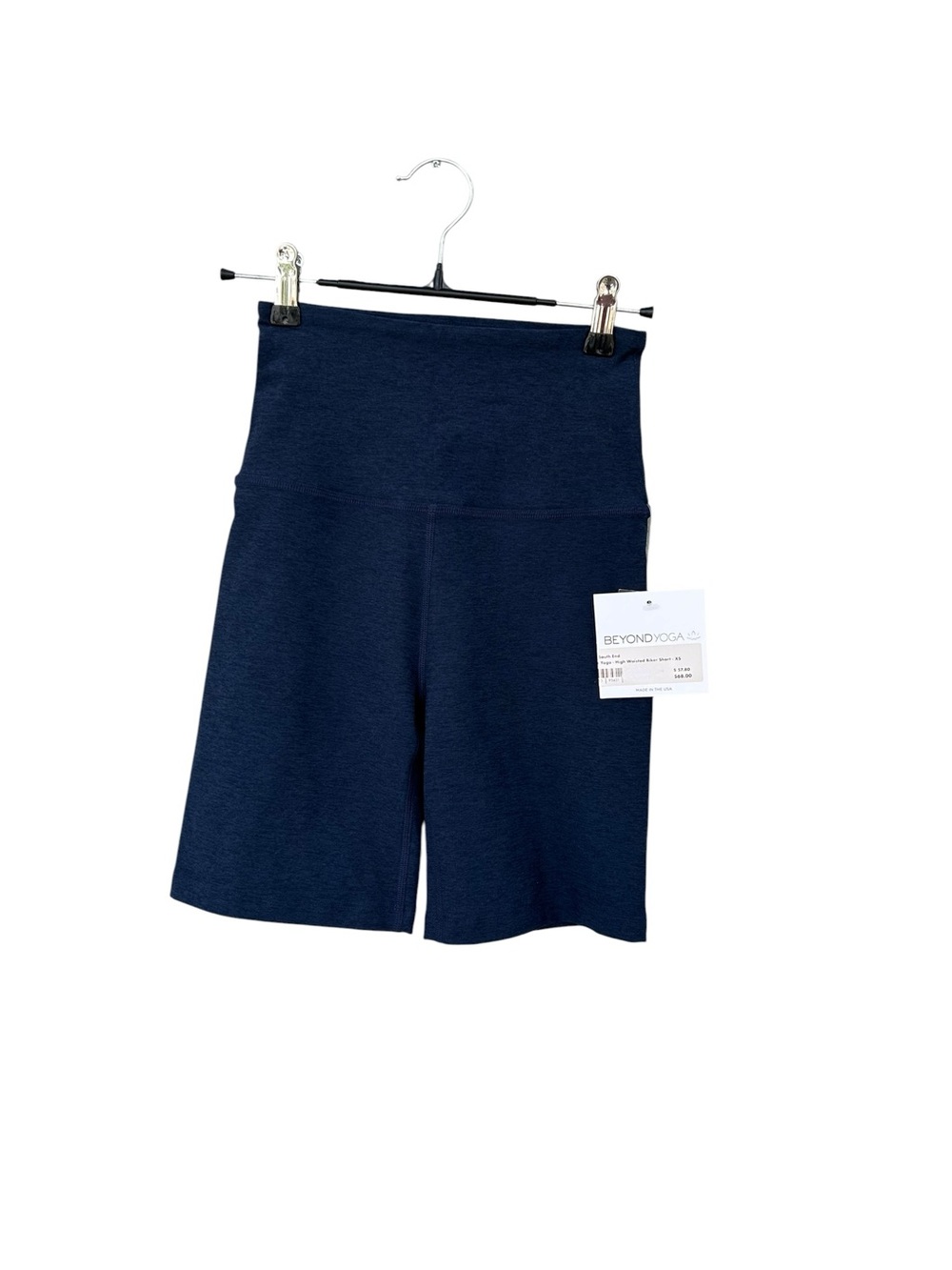 NWT Beyond Yoga Spacedye Keep Pace 7" Biker Short High-Waisted - Size XS - Navy - Picture 3 of 12